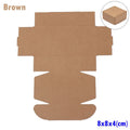 10-Pack Kraft Paper Gift Boxes – 9 Sizes Brown White Black Gift Packaging Boxes Axl brown-8x8x4cm
