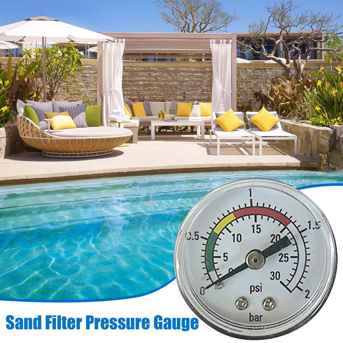 Pool Filter Pressure Gauge – Easy Read Sand Filter Tester Pool Pressure Gauge Axl Default Title