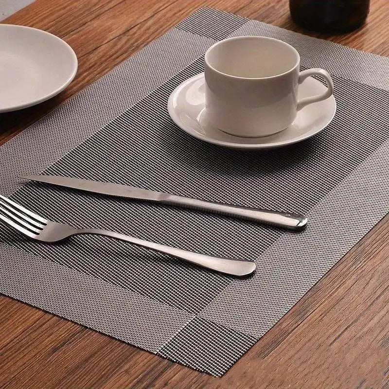 Striped PVC Anti-Slip Placemat – Insulated Table Mat Kitchen Placemat Axl