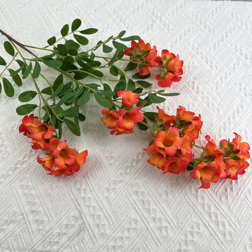 Faux Silk Morning Glory Flower Branch – 98cm Wedding Decor Artificial Flower Branch Axl orange
