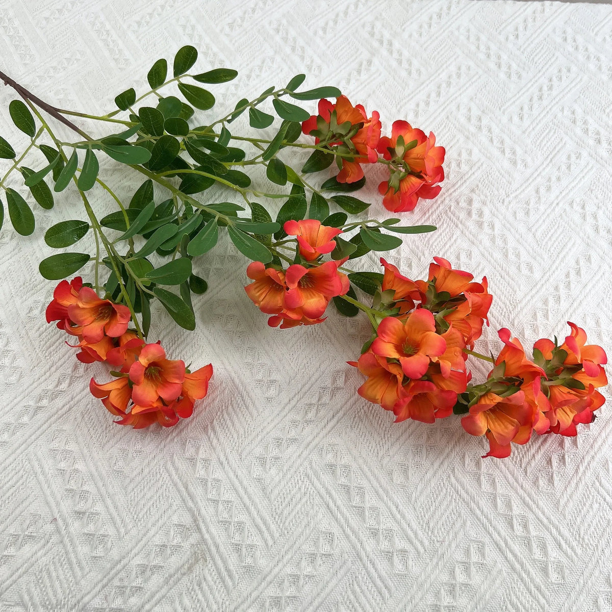Faux Silk Morning Glory Flower Branch – 98cm Wedding Decor Artificial Flower Branch Axl orange
