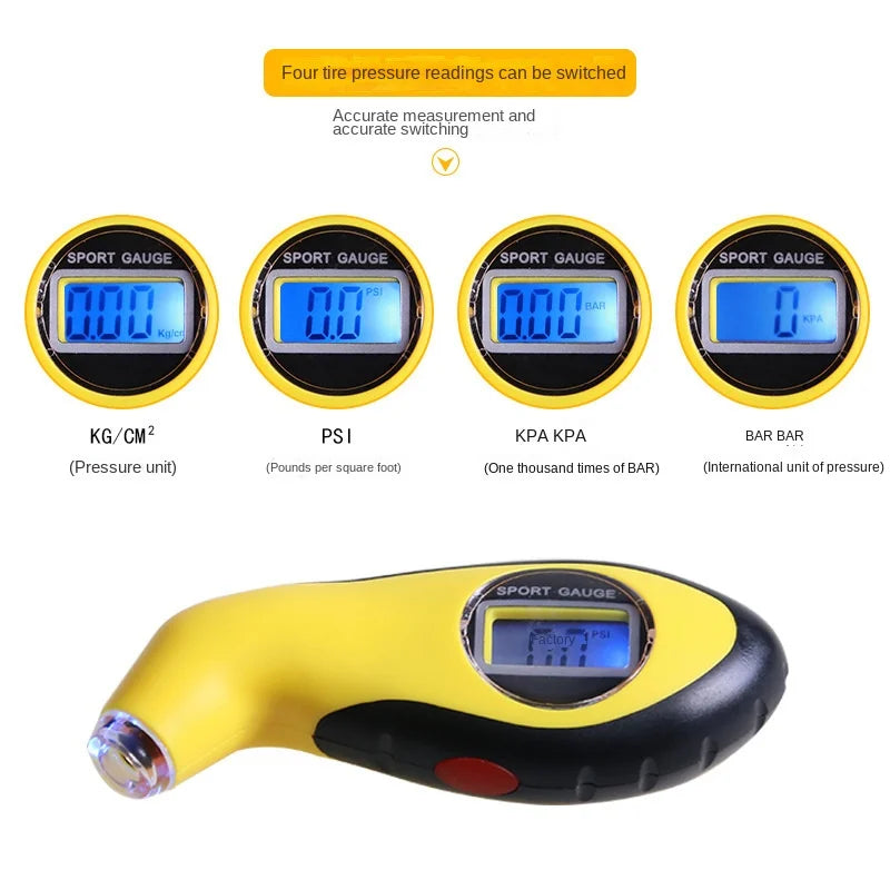 Digital LCD Tire Pressure Gauge – Handheld Car Safety Tool Tire Pressure Gauge Axl golden