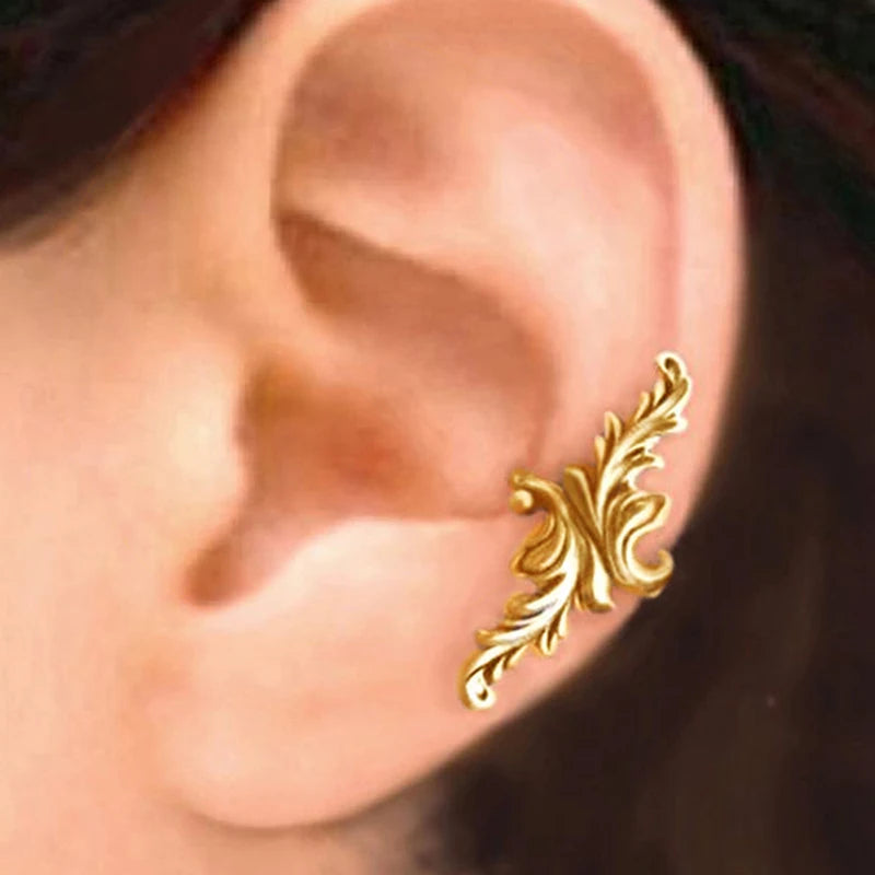 Huitan Vintage Fox Ear Cuff Clip Earrings – Antique Silver Women Clip-On Earrings Axl E2697