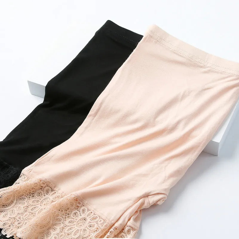 Women's Plus Size Modal Safety Shorts with Lace – 40–80KG Safety Shorts Axl