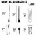Stainless Steel Cocktail Muddler & Bar Tool Set | 3–9 Piece Bar Tool Set Axl 6 Pack-J005