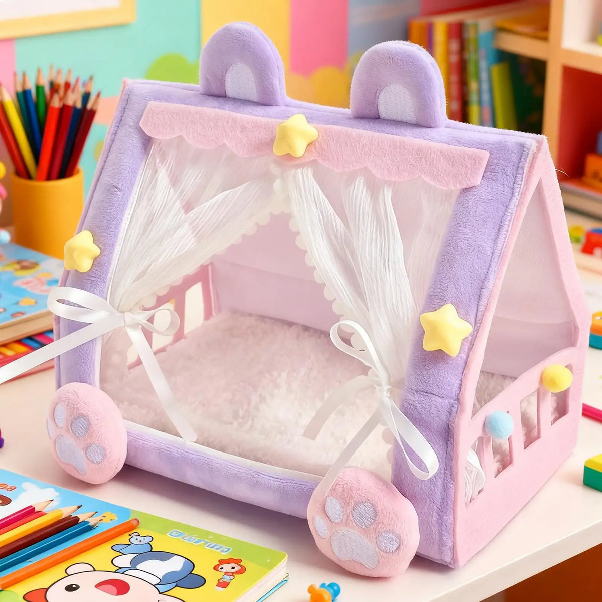 Mini Doll Crib with Canopy Tent – Nursery Toy Bed for Baby Dolls Doll Furniture Accessory Axl