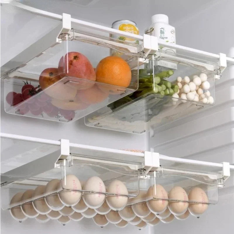 Sliding Drawer Fridge Organizer with Hanging Shelf Bracket Fridge Storage Organizer Axl