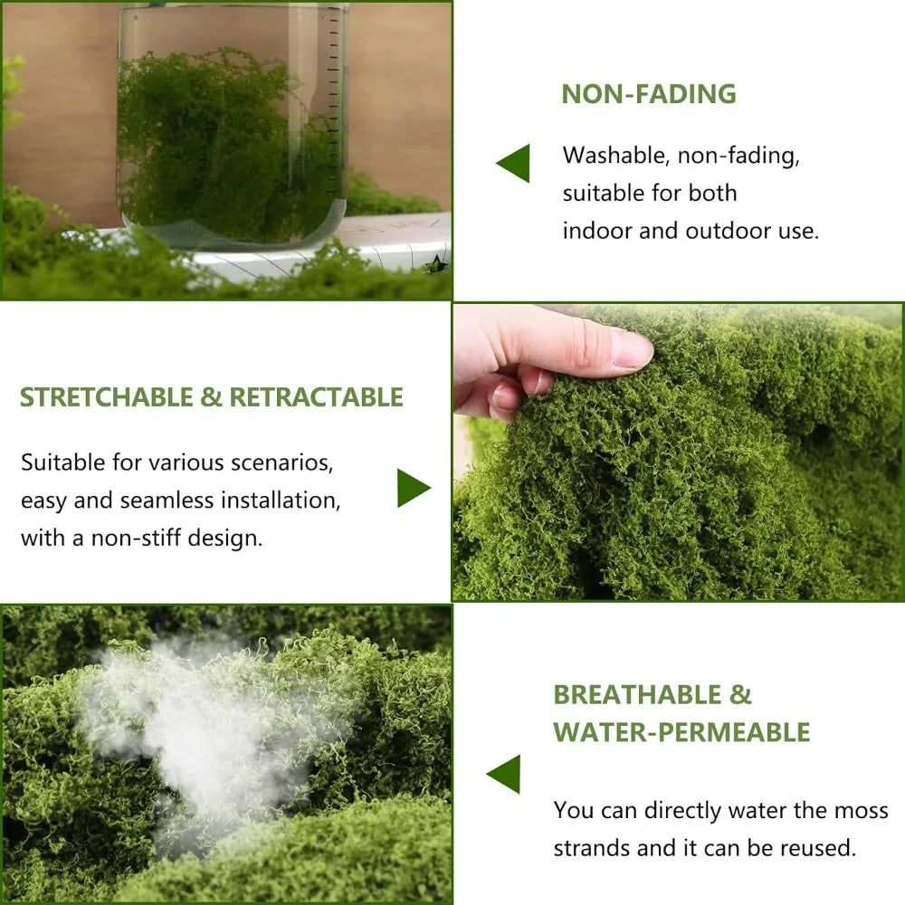 Fake Moss Table Runner – Dark Green Faux Moss Mat for Décor Faux Moss Table Runner Axl