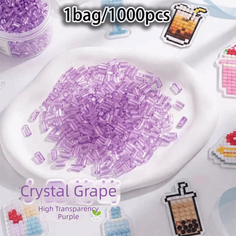 2.6mm Transparent Perler Beads DIY Kit – 7 Colors ~1000pcs DIY Craft Beads Axl transparent purple