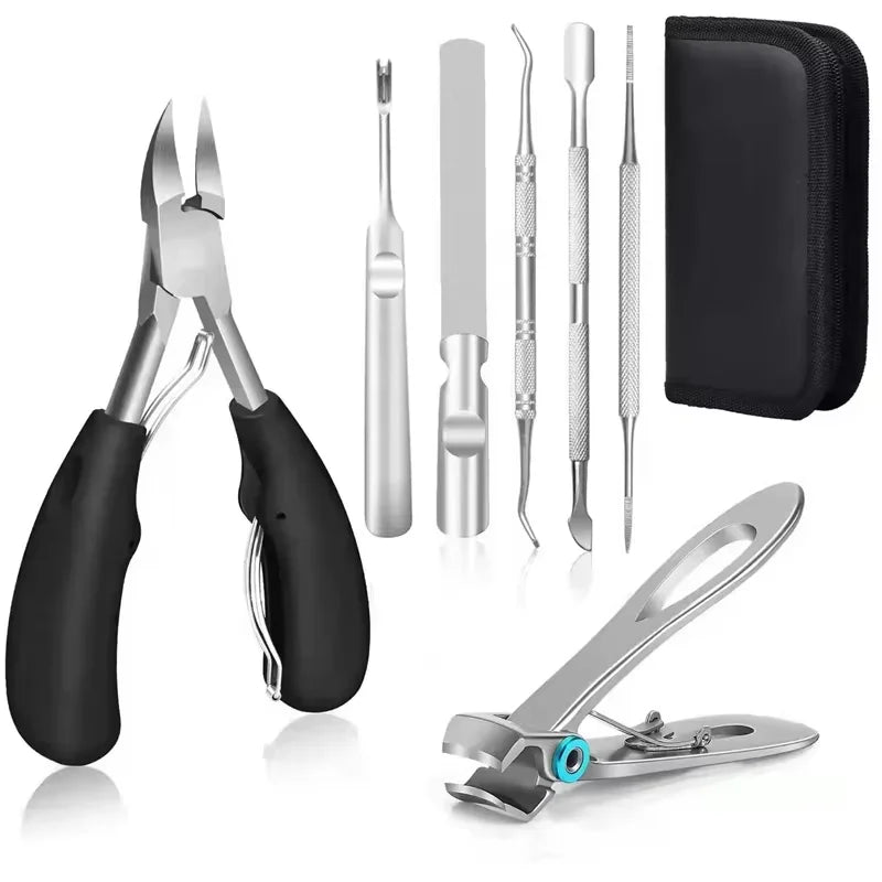7-Piece Stainless Steel Manicure & Pedicure Nail Clipper Kit Nail Care Kit Axl Set A