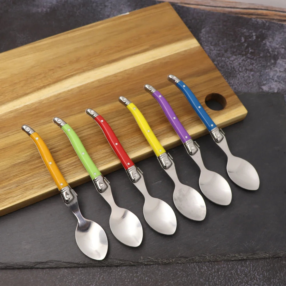 Rainbow Mini Coffee Spoons Set – Colorful Stainless Steel Teaspoons Teaspoon Set Axl