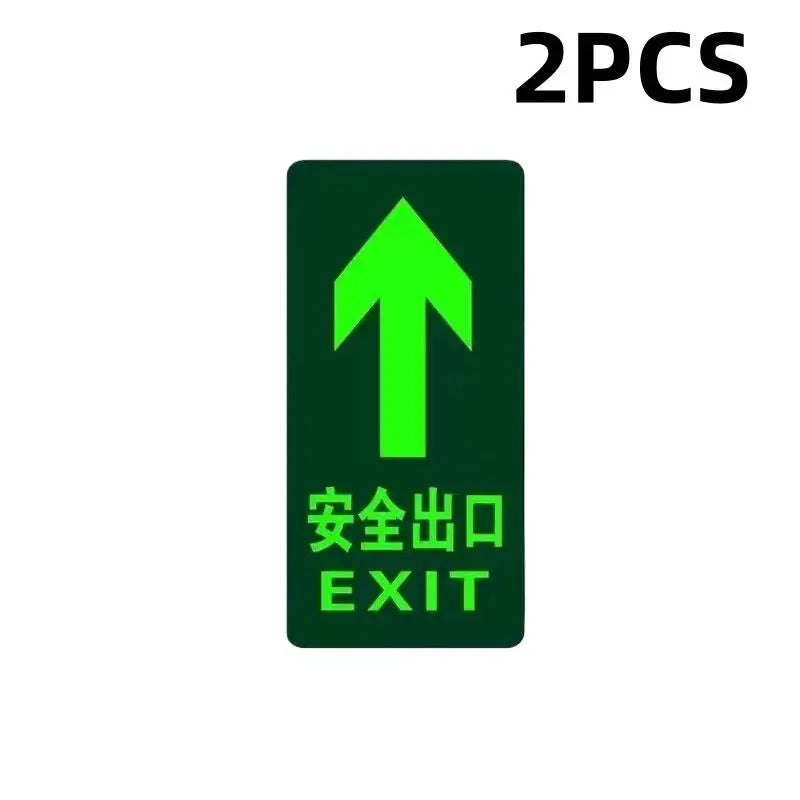 Glow in the Dark Exit Floor Stickers – Evacuation Signs 2/6 Pack Safety Floor Stickers Axl exit forward 2pcs