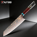 XITUO Kiritsuke Chef Knife 8" – Tricolor Copper Damascus Steel Damascus Chef Knife Axl Kiritssuke Knife
