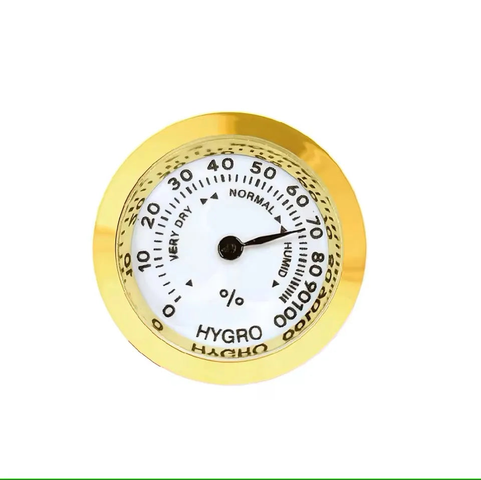43mm Round Analog Hygrometer for Humidors, Guitar & Wine Box Analog Hygrometer Axl Silver-1pc