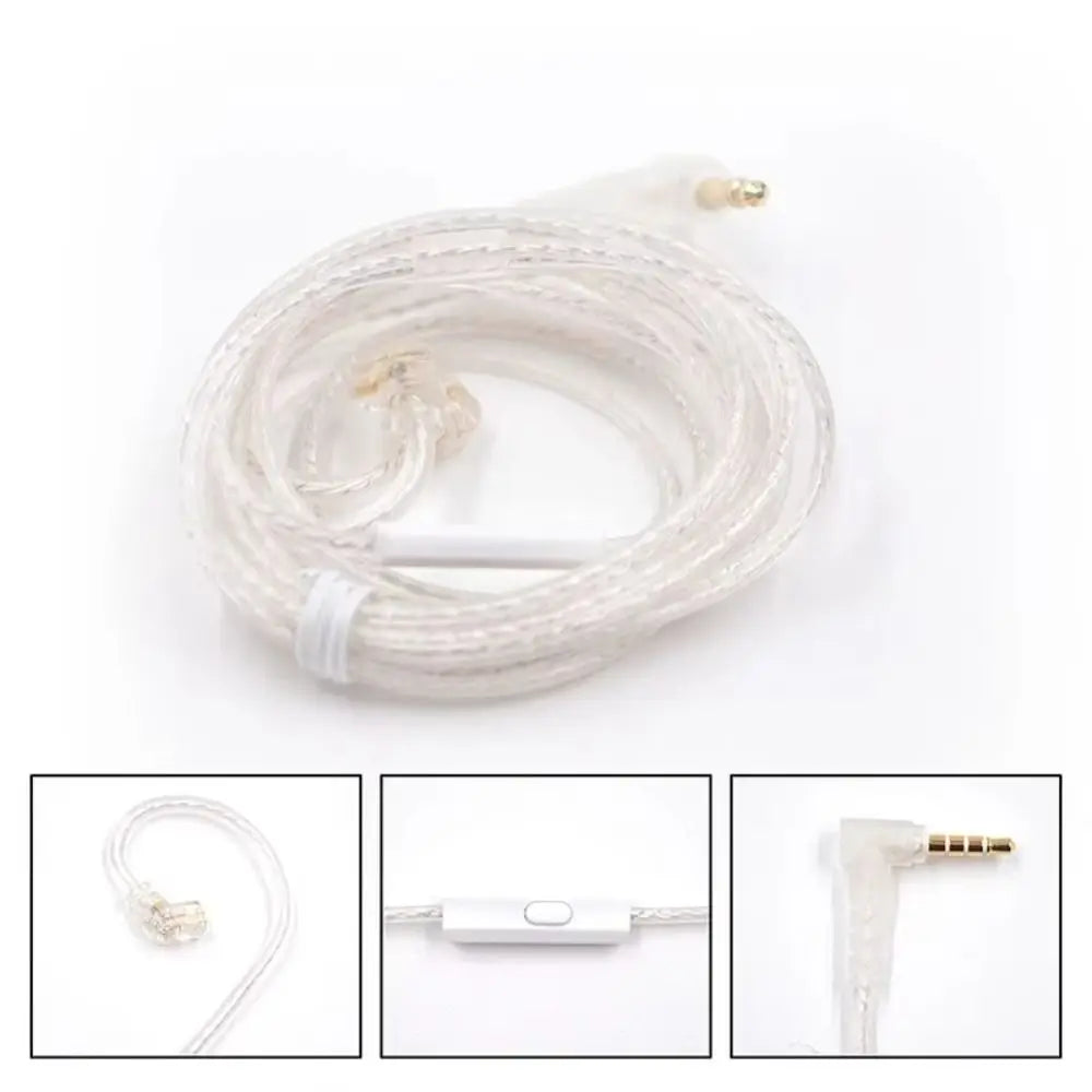 KZ Silver Plated Earphone Upgrade Cable 3.5mm 2-Pin with Mic Earphone Upgrade Cable Axl