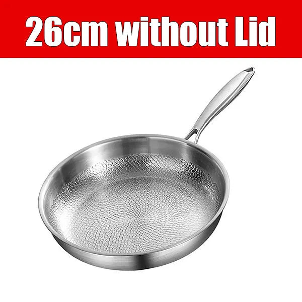 3-Layer Hammered Stainless Steel Frying Pan with Lid | PGY Stainless Steel Frying Pan Axl 26cm without Lid