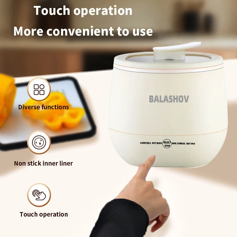 BALASHOV 1.8L Portable Rice Cooker – Non-Stick, Dorm & Travel Rice Cooker Axl