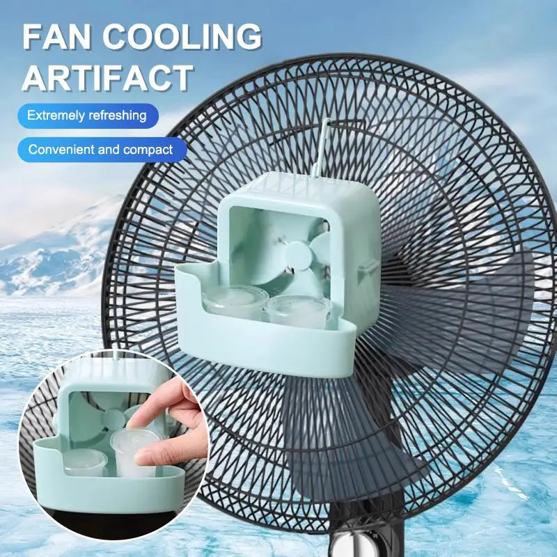 Fan Ice Cooling Attachment Box with 4 Reusable Ice Cups Fan Cooling Attachment Axl
