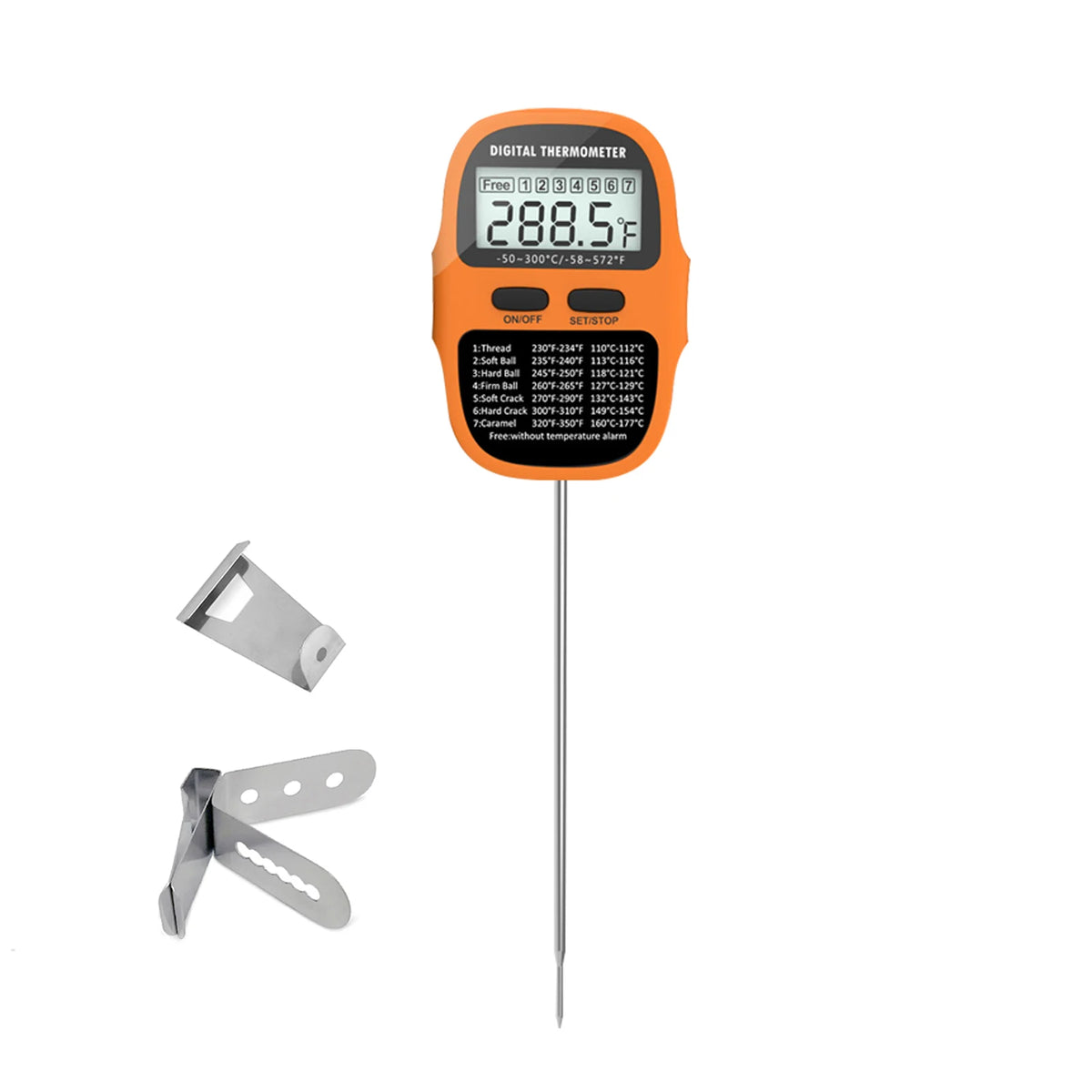 Digital Candy Thermometer – Big Screen Kitchen & BBQ Use Digital Kitchen Thermometer Axl orange