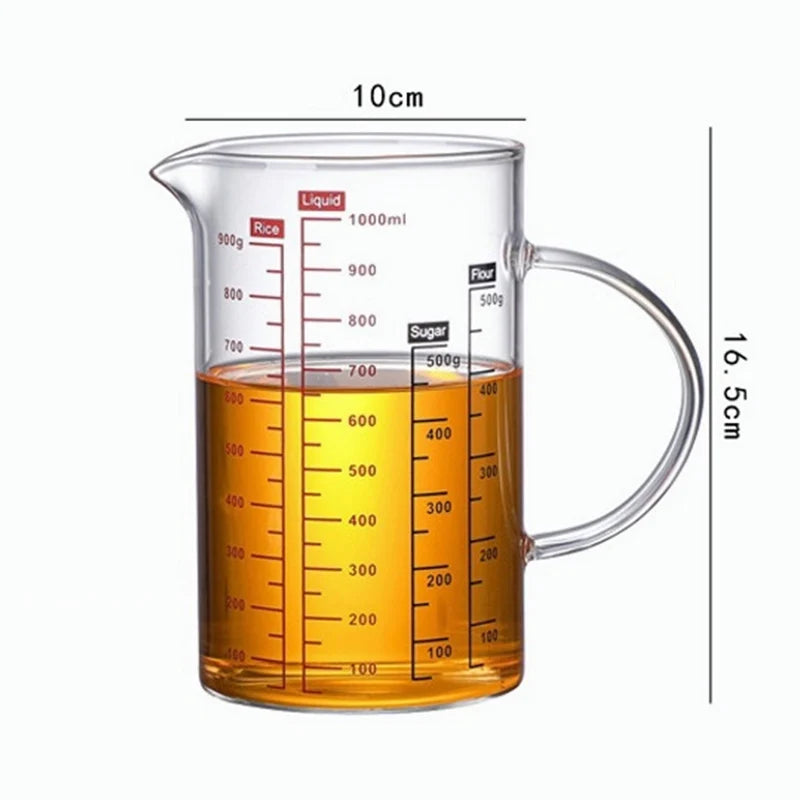 KEMORELA Borosilicate Glass Measuring Cup with Bamboo Lid Glass Measuring Cup Axl