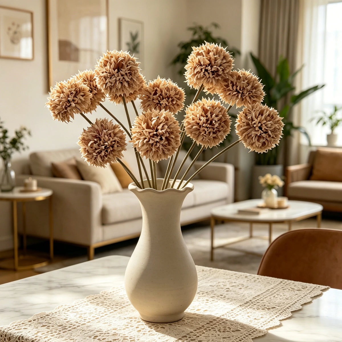 Silk Chrysanthemum Artificial Flower Bouquet | Wedding & Home Décor Artificial Flower Stem Axl
