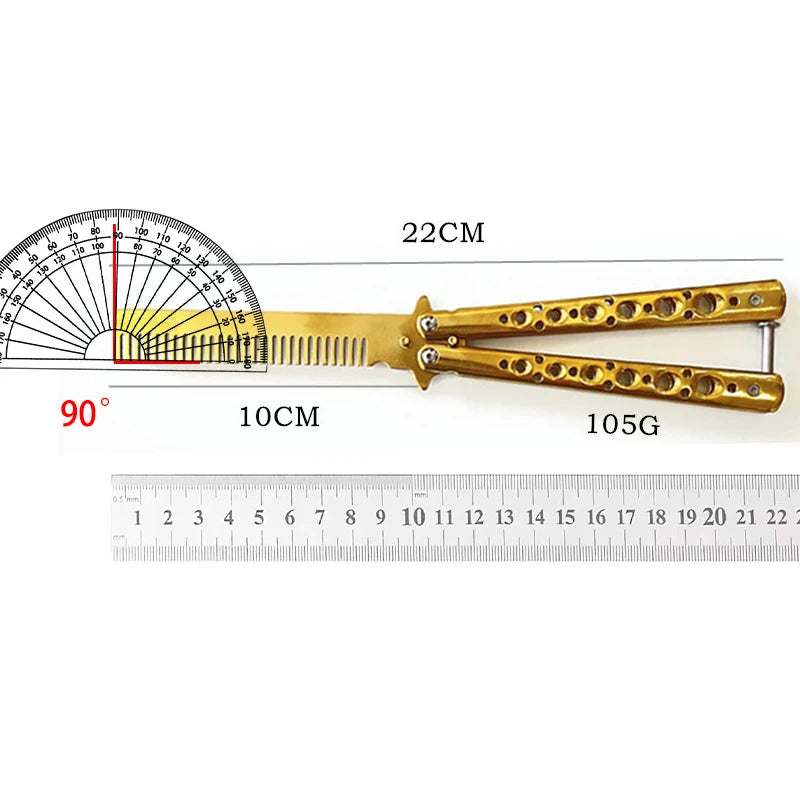 Stainless Steel Butterfly Comb – Folding Practice Comb for Men Folding Butterfly Comb Axl