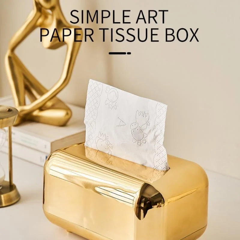 Luxury Gold Tissue Box Cover – Decorative Napkin Holder Tissue Box Holder Axl