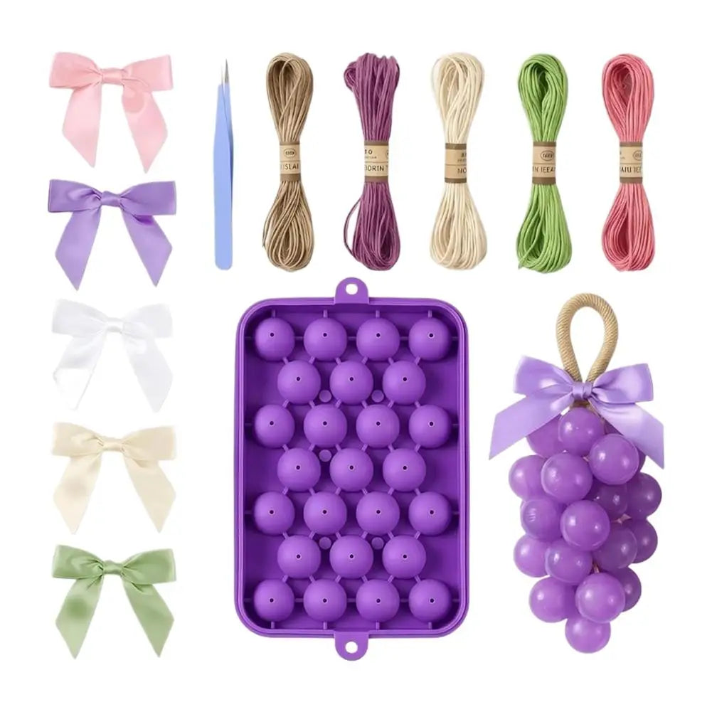 3D Grape Silicone Mold Soap Making Kit – DIY Candle Craft Set Soap Making Kit Axl Purple