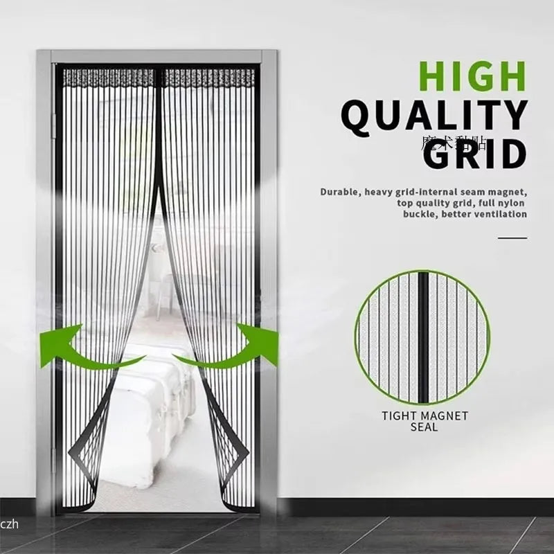 Magnetic Auto-Close Door Mesh Screen – Bug & Fly Barrier Insect Screen Curtain Axl