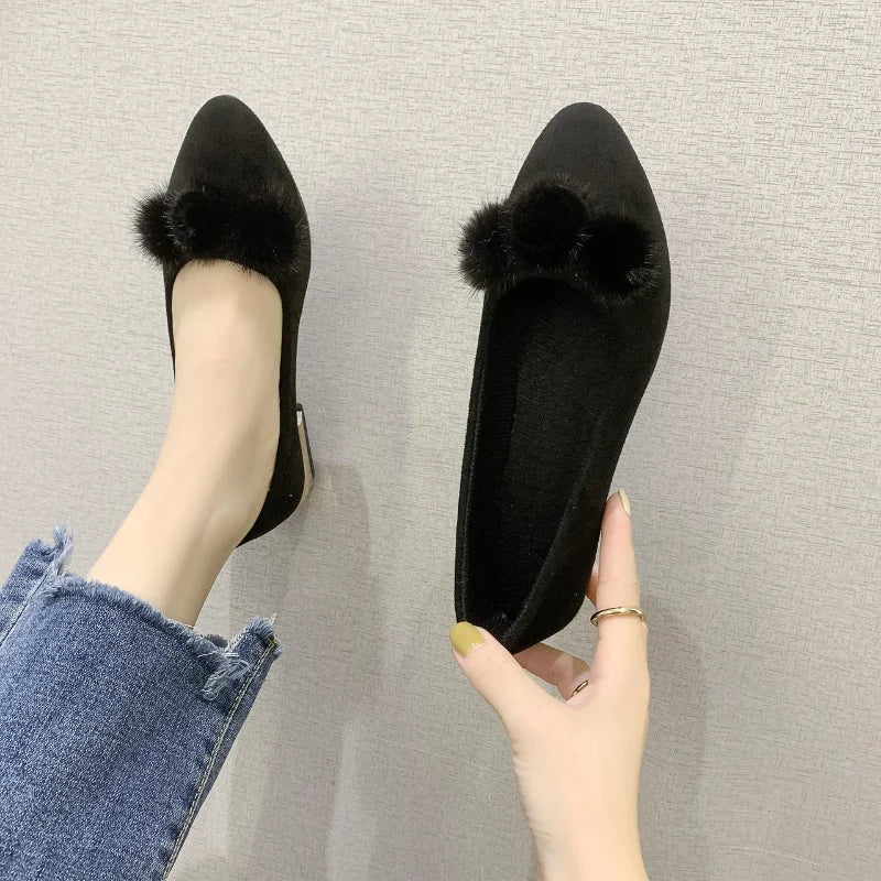 Women's Suede Mary Jane Flats – Slip-On Pointed Toe Loafers Women's Flat Loafers Axl
