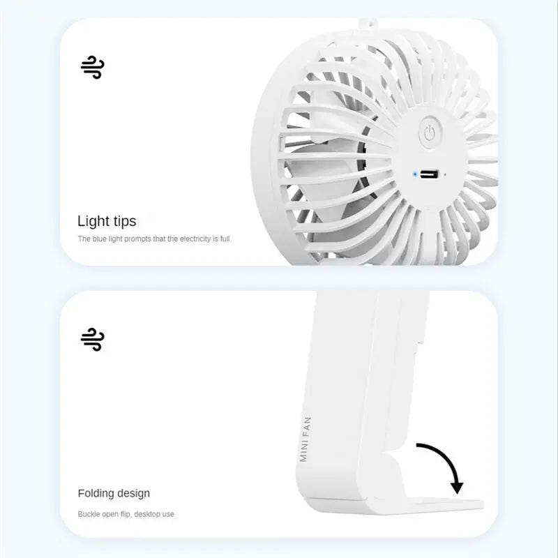 USB Rechargeable Mini Handheld Fan – 1200mAh Portable Cooling Portable Handheld Fan Axl NONE