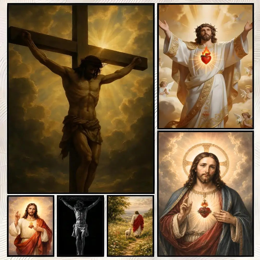 Jesus Religious Self-Stick Wall Art Poster – Waterproof Decor Religious Wall Poster Axl