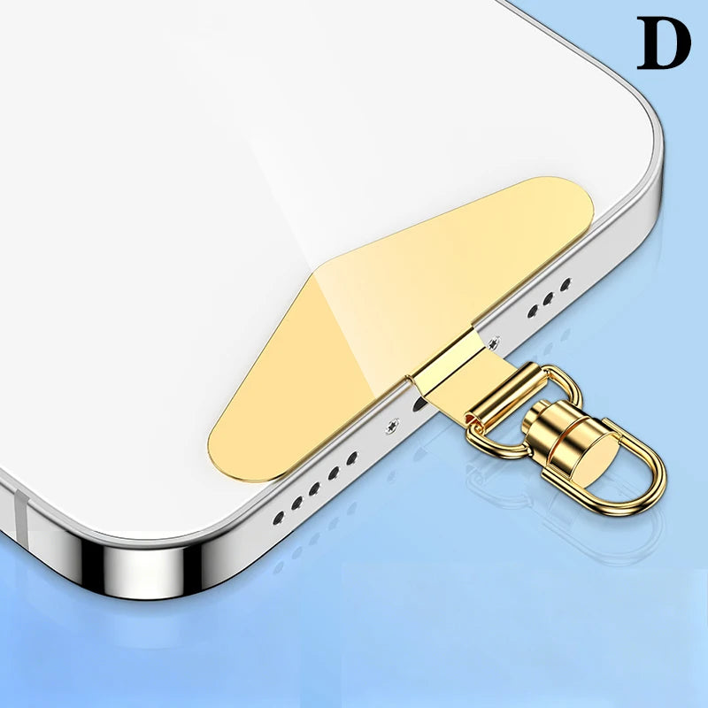 Steel Phone Lanyard Clip Patch – 360° Metal Strap Tab Phone Lanyard Clip Axl D Gold