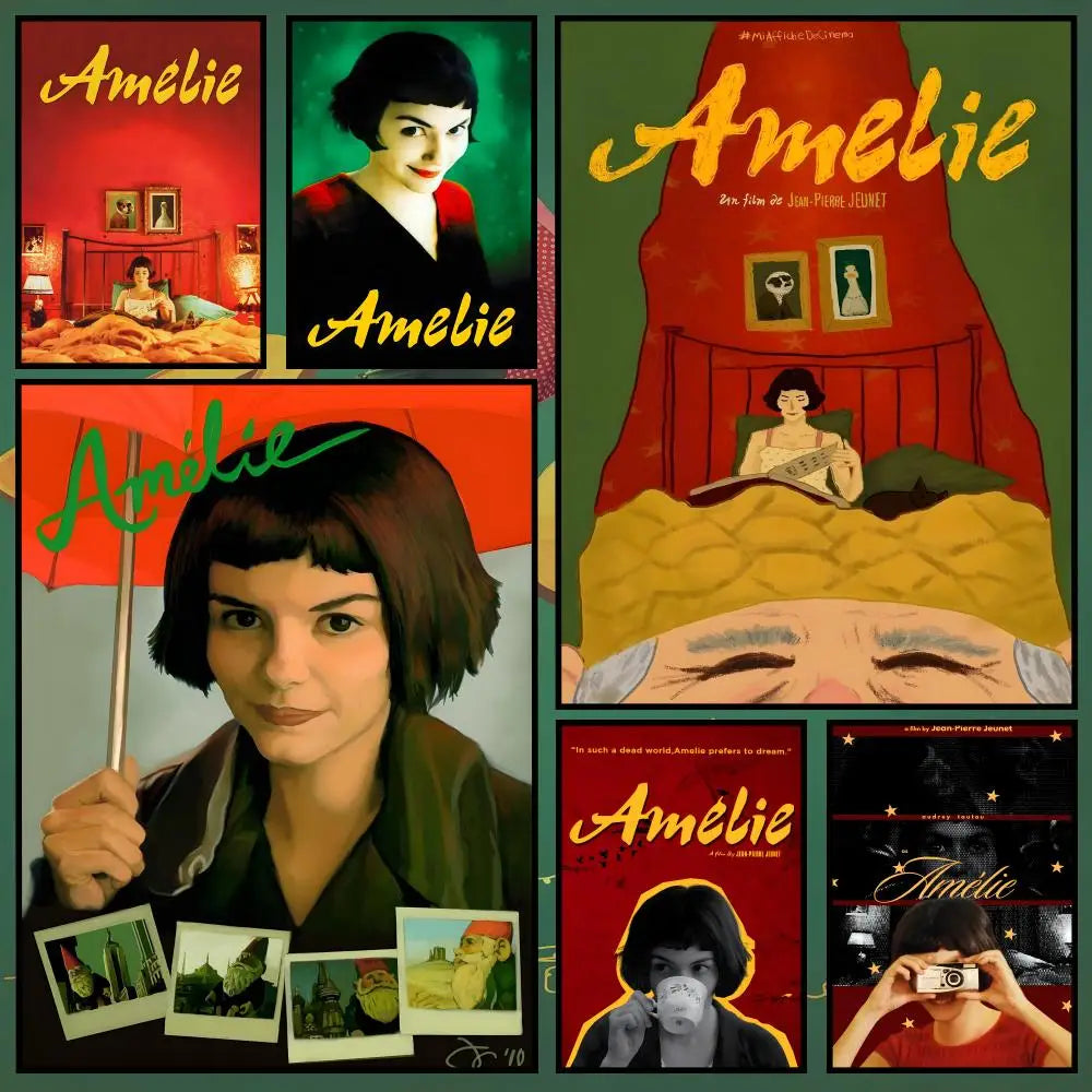 Amélie Movie Poster – Peel & Stick Waterproof PVC Wall Art Movie Wall Poster Axl