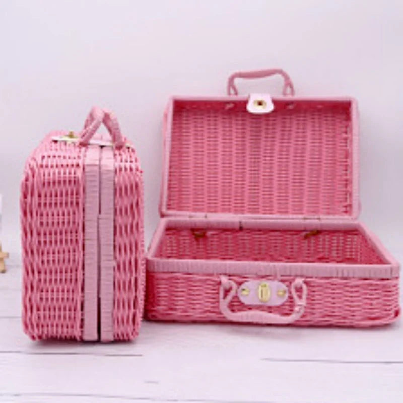 Retro Rattan Woven Storage Basket – Portable Handheld Organizer Woven Storage Basket Axl