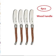 Laguiole Rainbow Butter & Cheese Spreader Knives – 4-Piece Set Cheese Spreader Set Axl 4pcs Wood