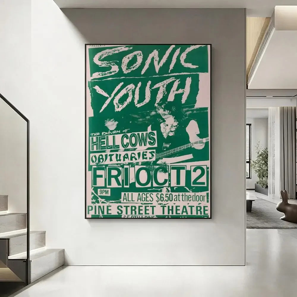 Sonic Youth Band HD Poster – Waterproof Sticky Wall Art Decor Music Wall Poster Axl