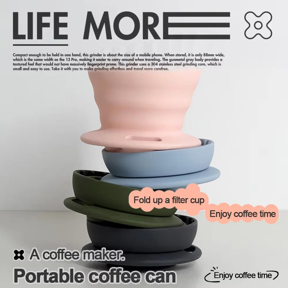 Collapsible Silicone Pour Over Coffee Dripper for Travel & Camping Coffee Dripper Axl