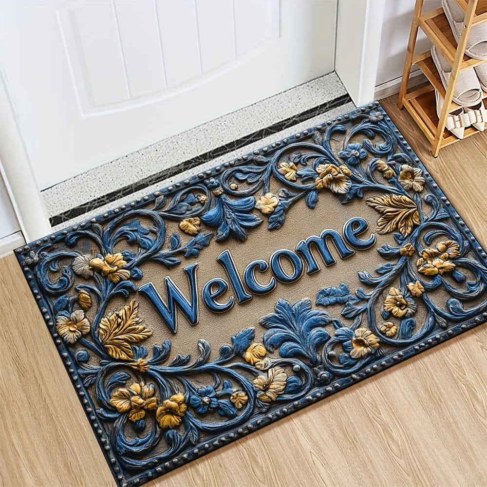 3D Printed Crystal Velvet Door Mat – Non-Slip, Machine Washable Floor Mat Axl style A 40x60cm