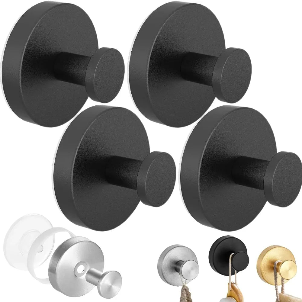 Heavy Duty Metal Wall Hooks – Towel, Coat & Robe Hanger Wall Hooks Axl Black-4pcs