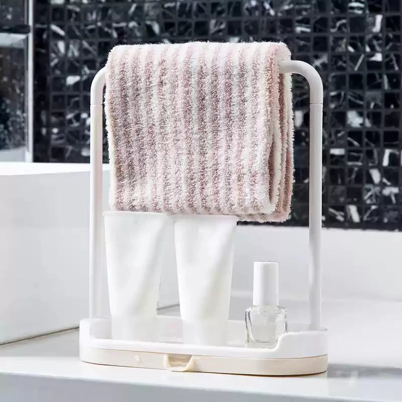 Dishcloth Drainer Rack – Kitchen Countertop Towel Holder Kitchen Towel Rack Axl