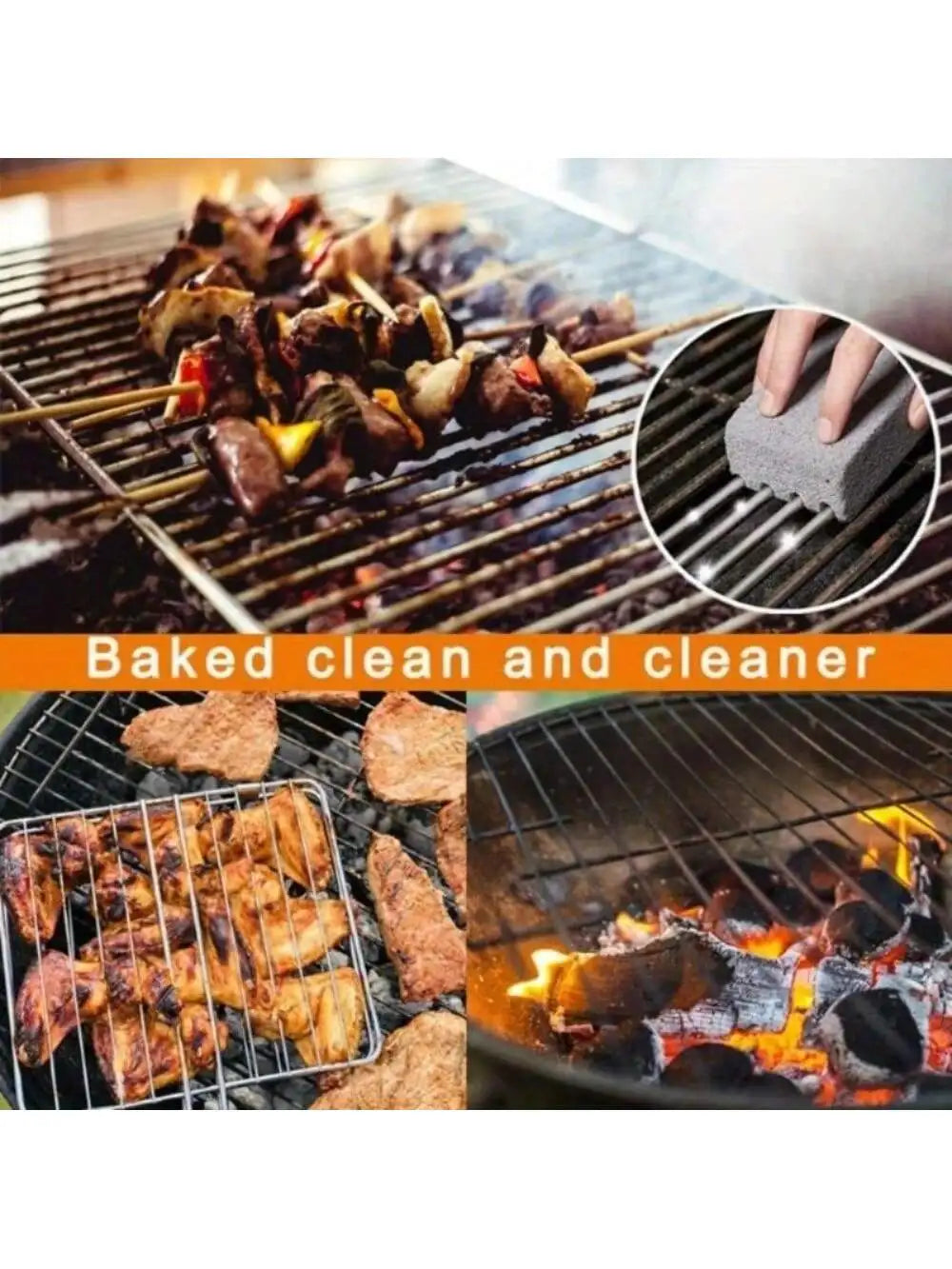 BBQ Grill Cleaning Pumice Brick – Barbecue Rack Scrubber BBQ Grill Cleaner Axl