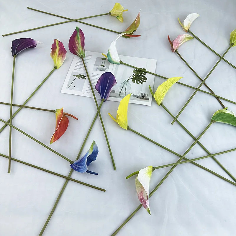 8-Piece Real Touch Anthurium Artificial Stems 73cm | Floral Décor Artificial Flower Stems Axl
