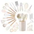 35-Piece Silicone Kitchen Utensil Set – Spatulas, Spoon & Whisk Kitchen Utensil Set Axl white
