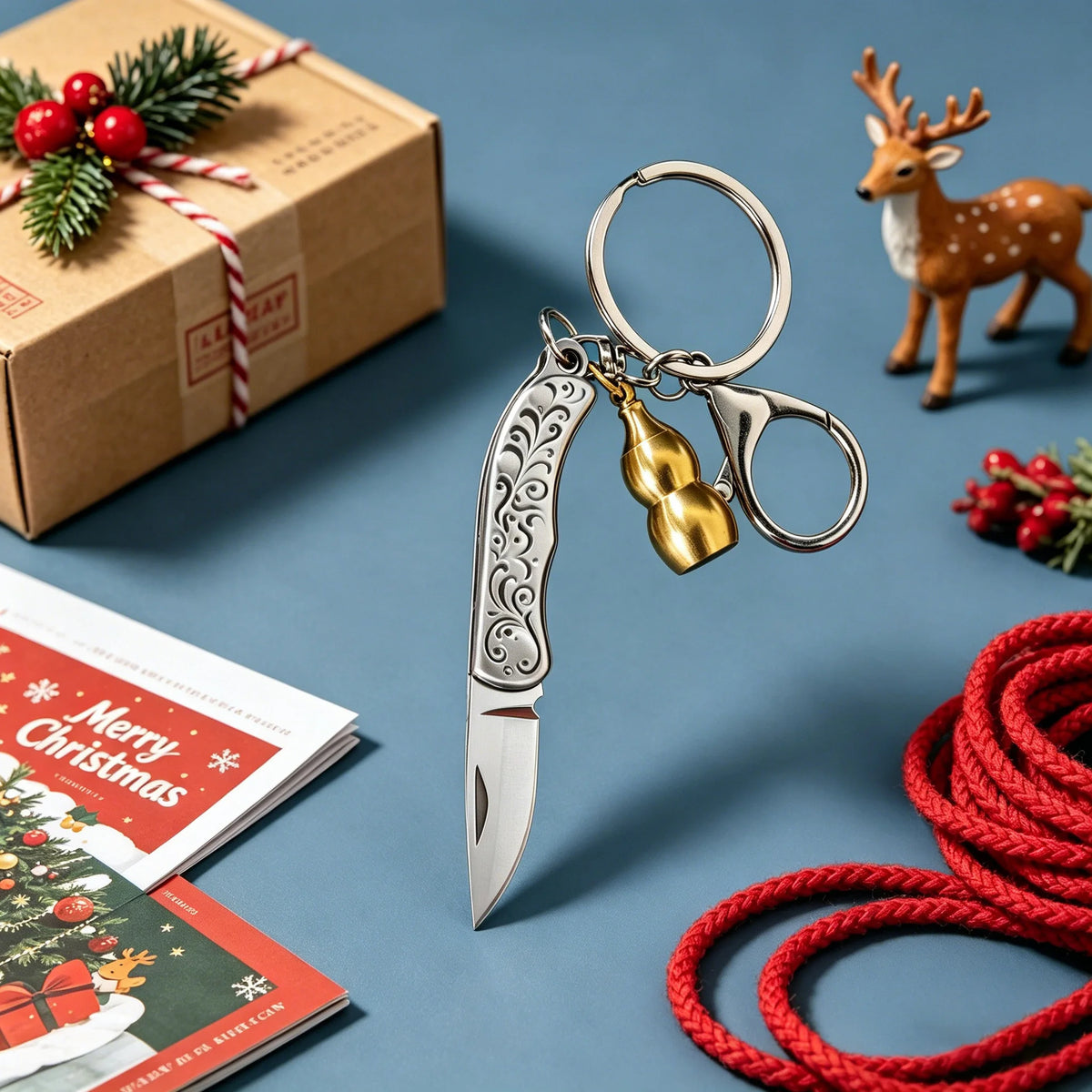 Mini Folding Pocket Knife – EDC Keychain Utility Blade Tool Folding Pocket Knife Axl