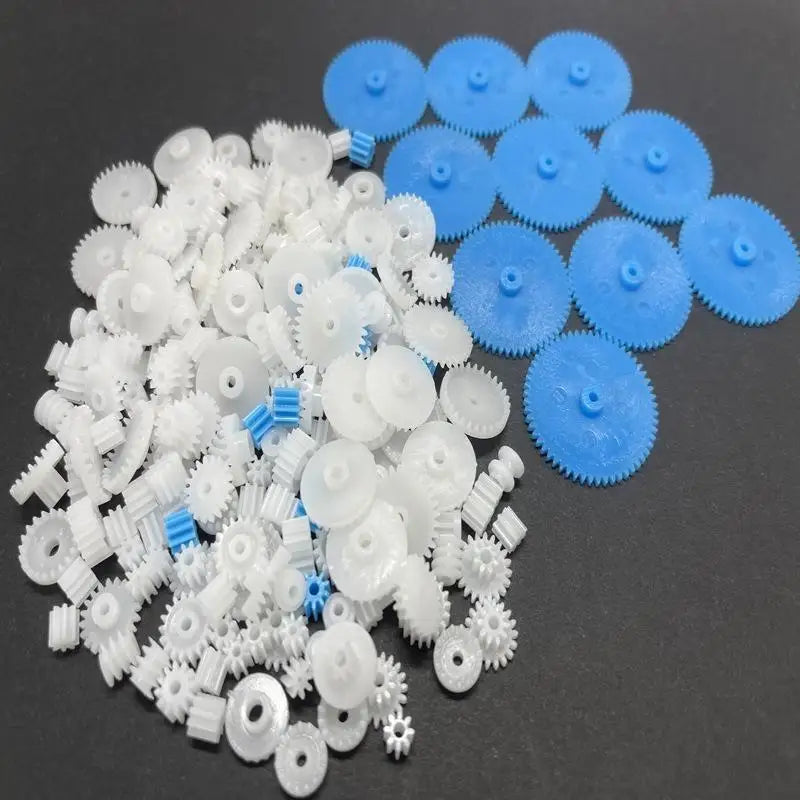 200PCS Mixed Plastic Gear Set – DIY Motor Transmission Kit Plastic Gear Set Axl