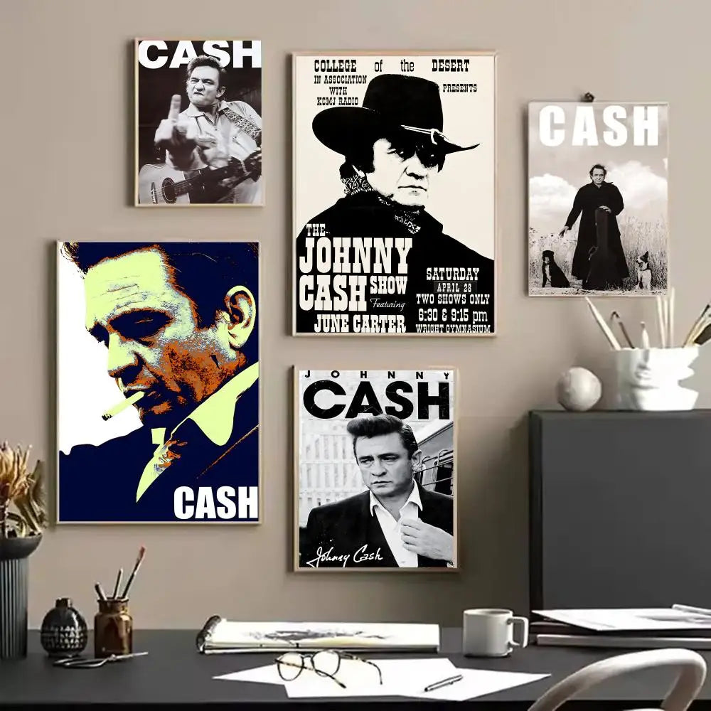 Johnny Cash Canvas Wall Art – Vintage Music Poster Print Canvas Poster Print Axl