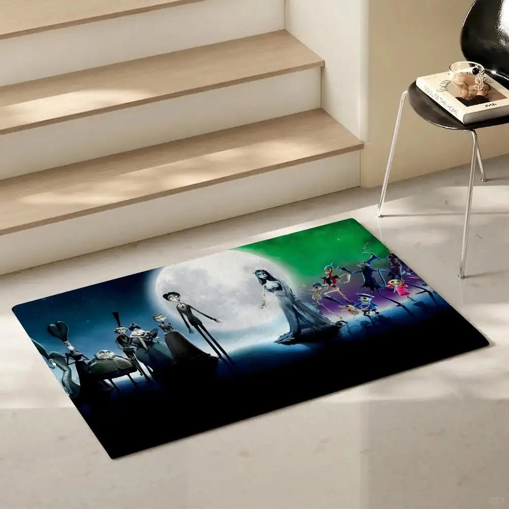 Corpse Bride Flannel Floor Mat – Soft Non-Slip Indoor Rug Flannel Floor Mat Axl