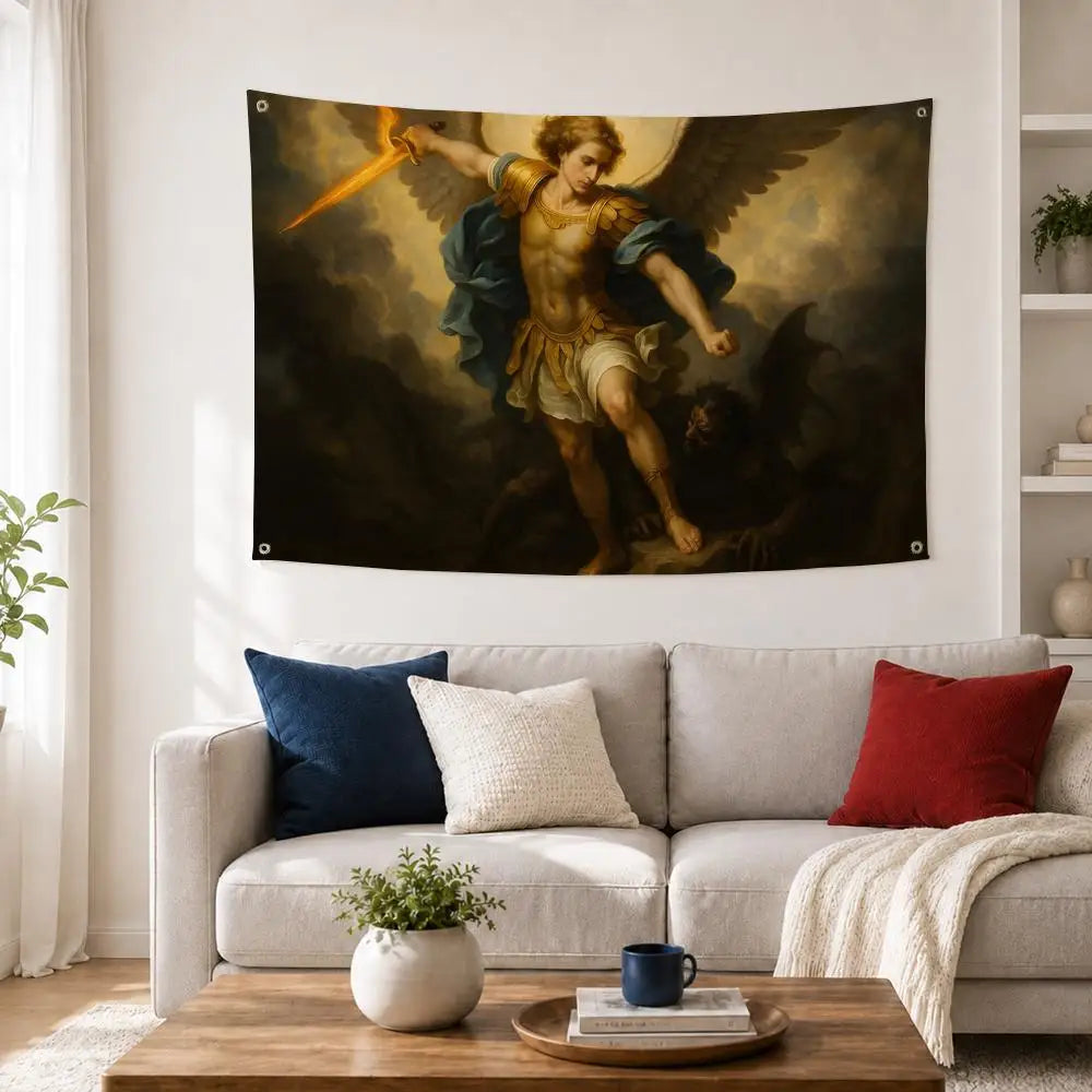 Saint Michael Archangel Flag – Indoor & Outdoor Wall Banner Decorative Wall Flag Axl
