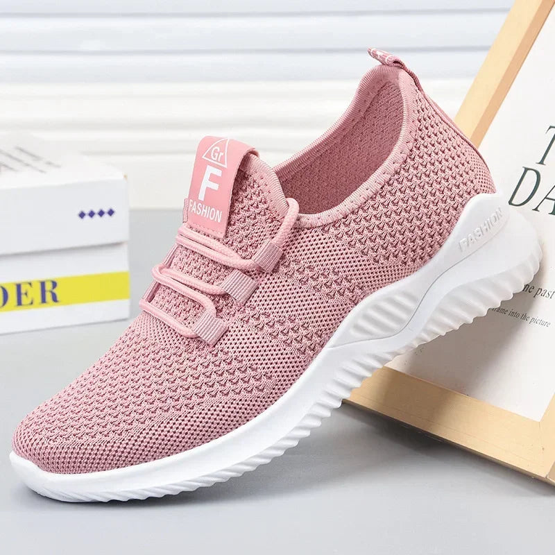 Women's Breathable Platform Sneakers – Casual Lace-Up Shoes Platform Sneakers Axl